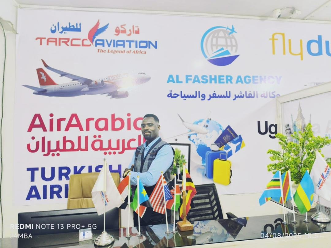 Founders standing beside the agency logo